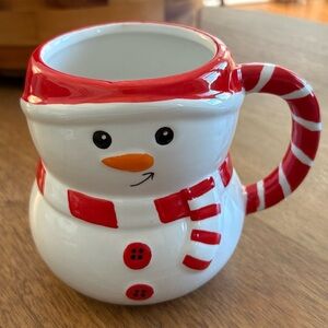 Festive Snowman Mug - Red and White